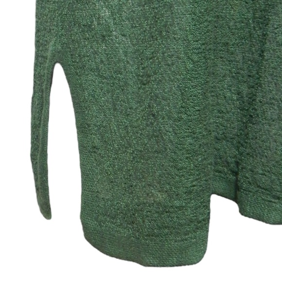 EILEEN FISHER System Emerald Green Organic Linen Boxy Lagenlook Sweater Size L - Picture 3 of 5